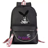 ArianaGrander Singer Shool Bag Backpack USB Charging Students Notebook Bag for Kids Adults Gifts